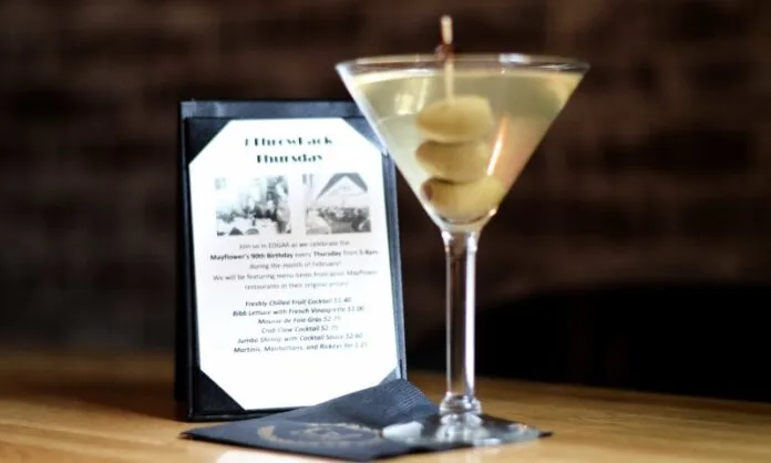 Martini at The Mayflower Hotel EDGAR Bar