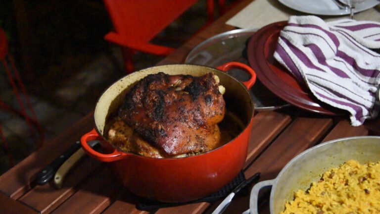 Pernil Asado in Outdoor Table