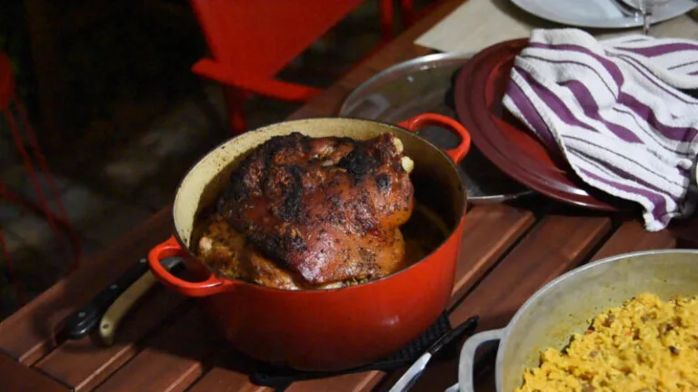 Pernil Asado in Outdoor Table