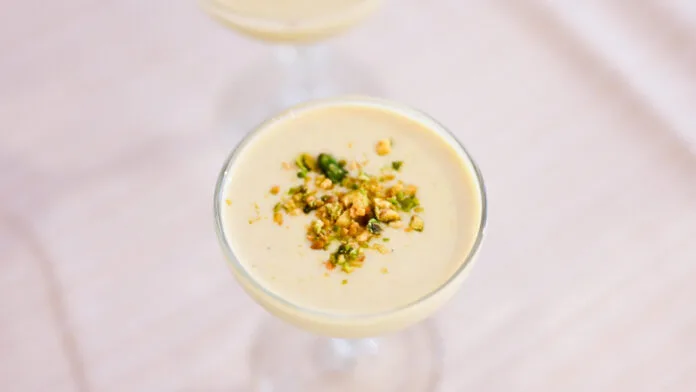 Pistacho Coquito in Coupe Glass