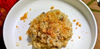 Risotto de Gandules Plated risotto de gandules